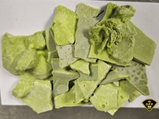 Green leafy substance, likely cannabis
