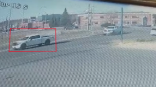 White pickup truck in a parking lot