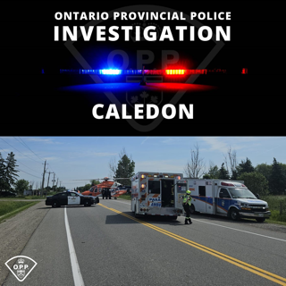 Police and ambulance at a roadside scene.