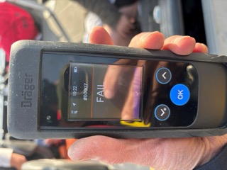 Dräger device displaying FAIL #00007