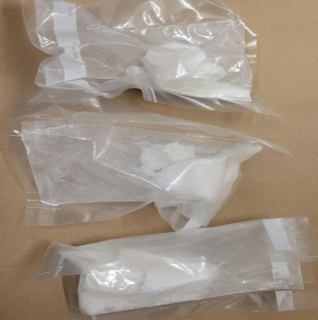 White fabric ribbons and tulle