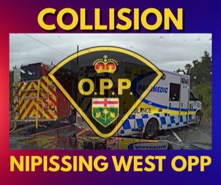 Damaged vehicles and debris.