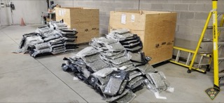 Seized drugs in plastic wrap.