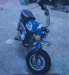 Blue mini motorcycle