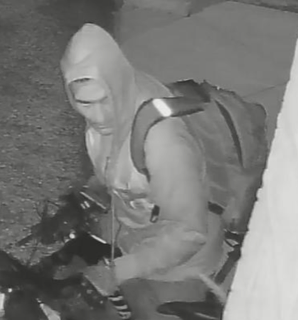 Person wearing a hooded sweatshirt and backpack.