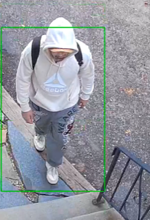 Person descending stairs