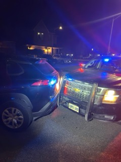 Police cruiser with flashing lights, CBPX 189