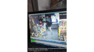 Security camera view of a store interior, blurred.