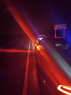 Police car lights and motion blur