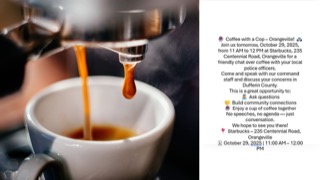 Coffee being poured into a cup