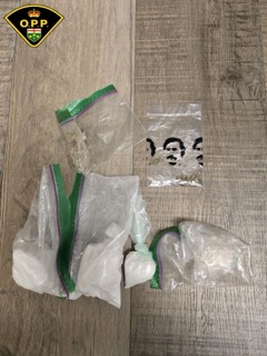 Plastic bags with white powder.