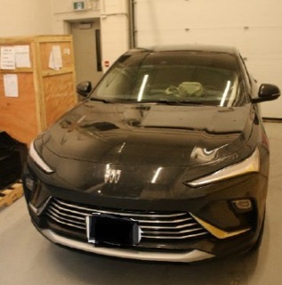 Black car, front view