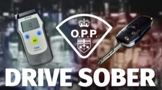 Alco-sensor reading 0.000, OPP logo, car key, drive sober