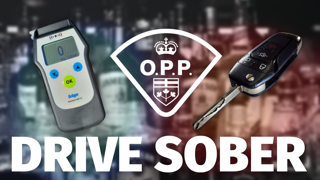 AlcoSensor FAC600 breathalyzer, OPP emblem, car key