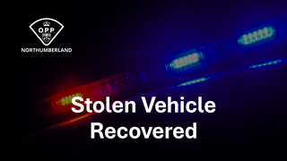Northumberland OPP logo. Stolen Vehicle Recovered