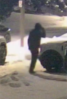 Person walking in snow.