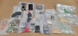 Various items in clear plastic bags.