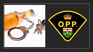 Handcuffs and keys. O.P.P. emblem.
